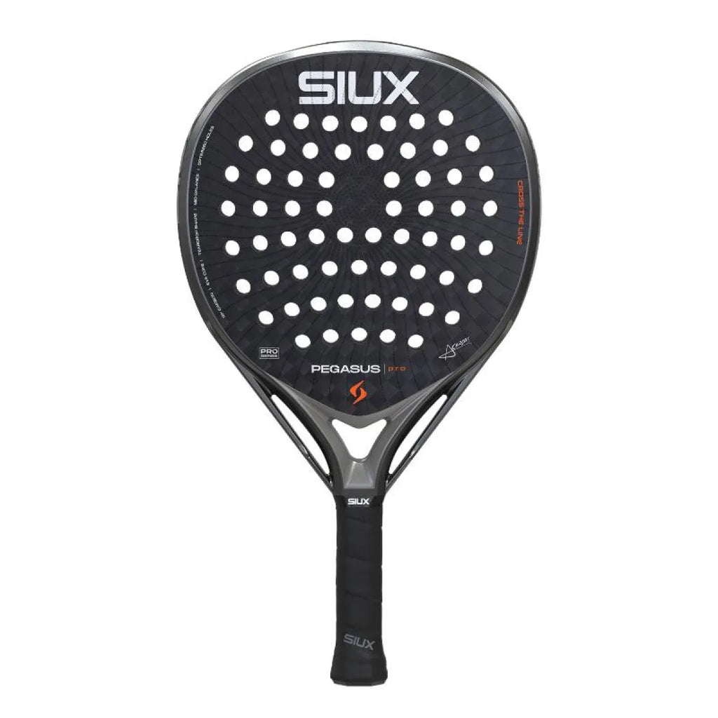 Raquette padel Siux Alex Chozas Pegasus Pro 2026 gris noir — vue de face