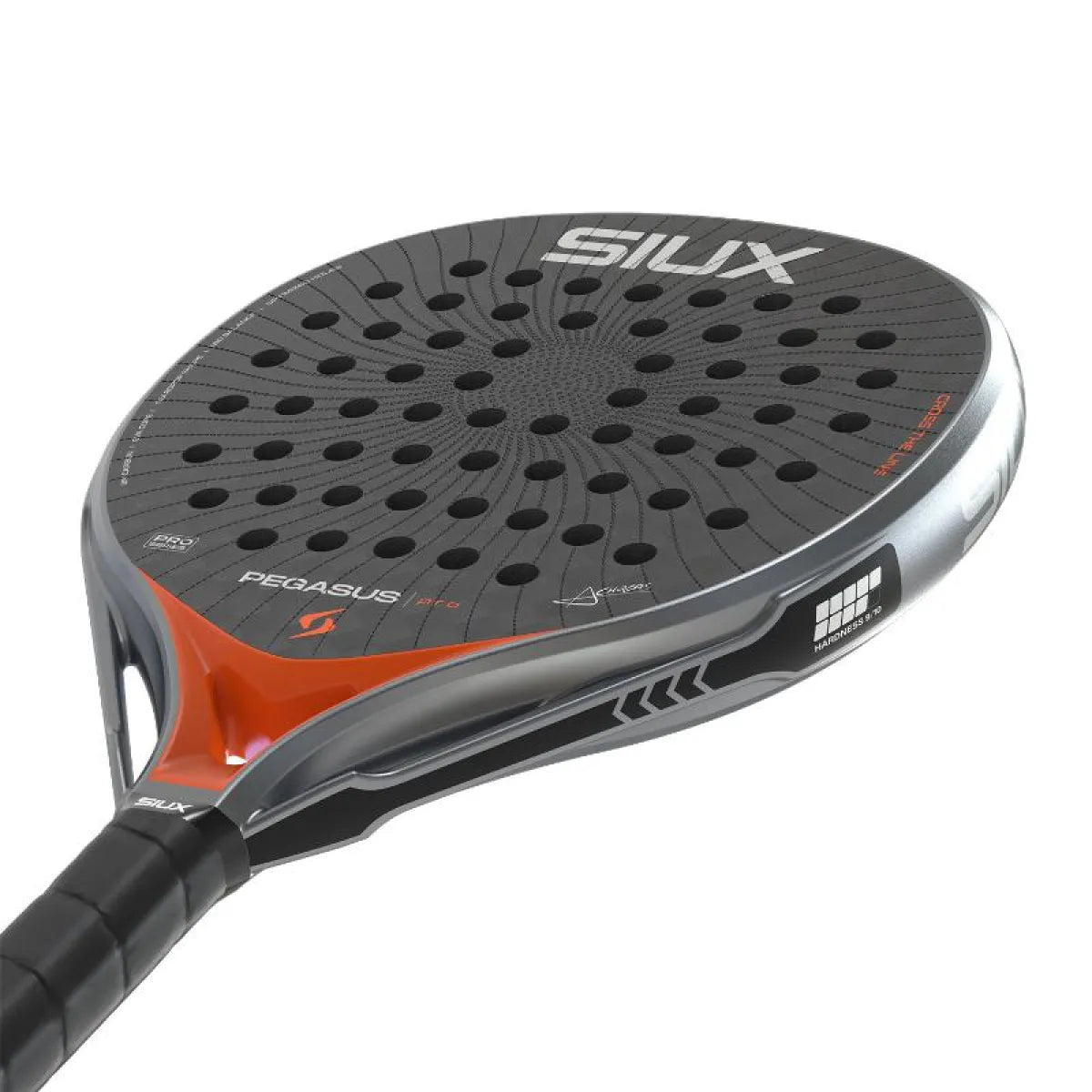 Raquette padel Siux Alex Chozas Pegasus Pro 2026 gris orange — vue détail 2