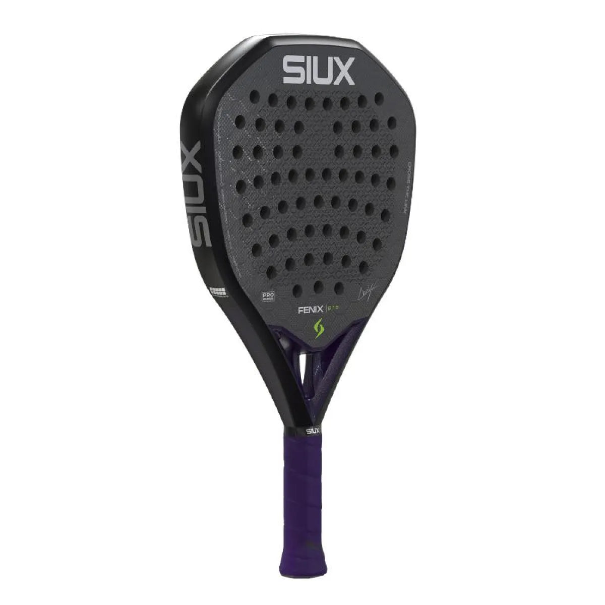 Raquette padel Siux Leo Augsburger Fenix Pro 2026 noir — vue de profil