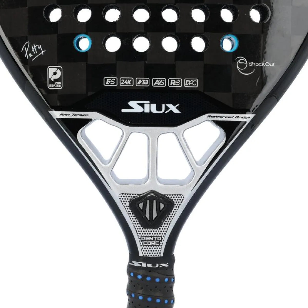 Raquette padel Siux Patty Llaguno Trilogy II Control 24K — vue de dessus