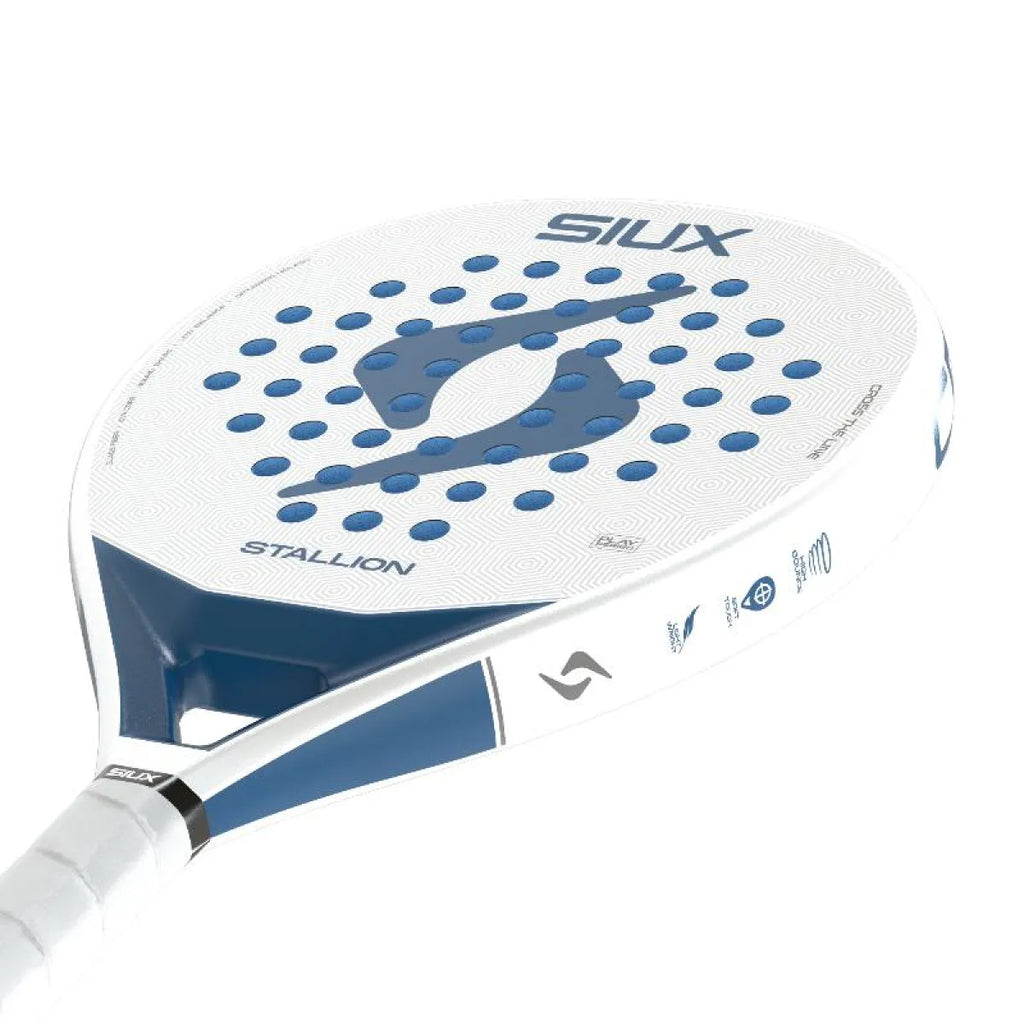 Raquette padel Siux Stallion blanc 2026 — vue en perspective