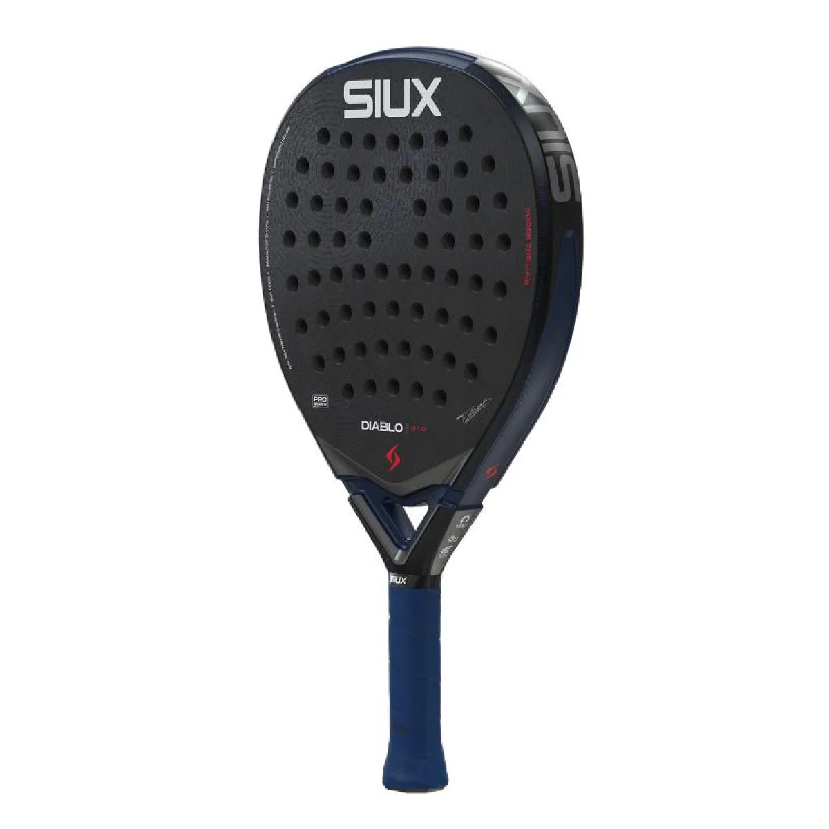 Raquette padel Siux Tino Libaak Diablo Pro 2026 bleu Noche — vue de profil 2