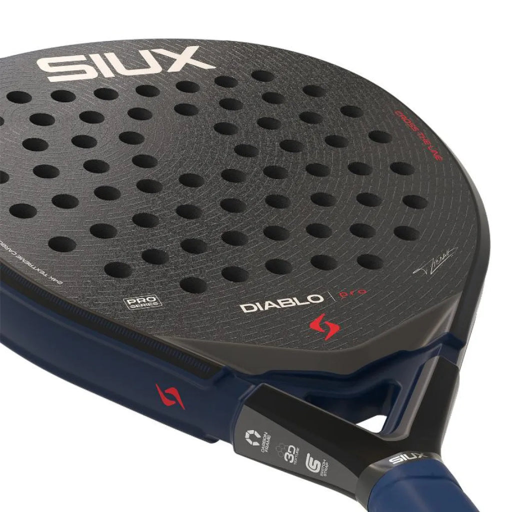 Raquette padel Siux Tino Libaak Diablo Pro 2026 bleu Noche — vue en perspective