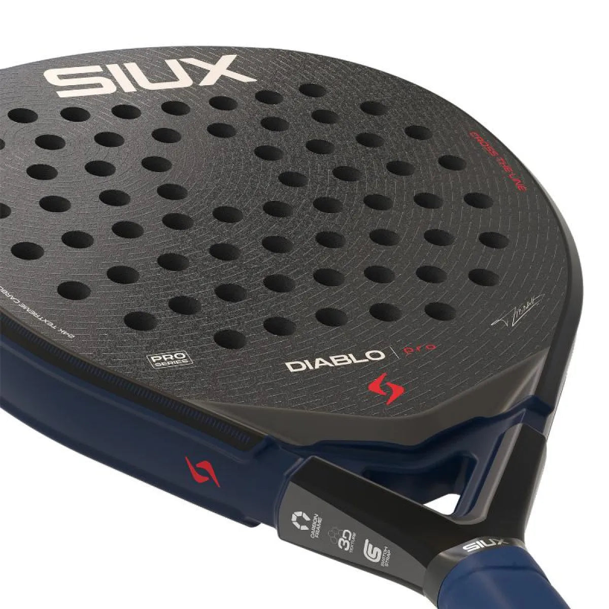 Raquette padel Siux Tino Libaak Diablo Pro 2026 bleu Noche — vue en perspective