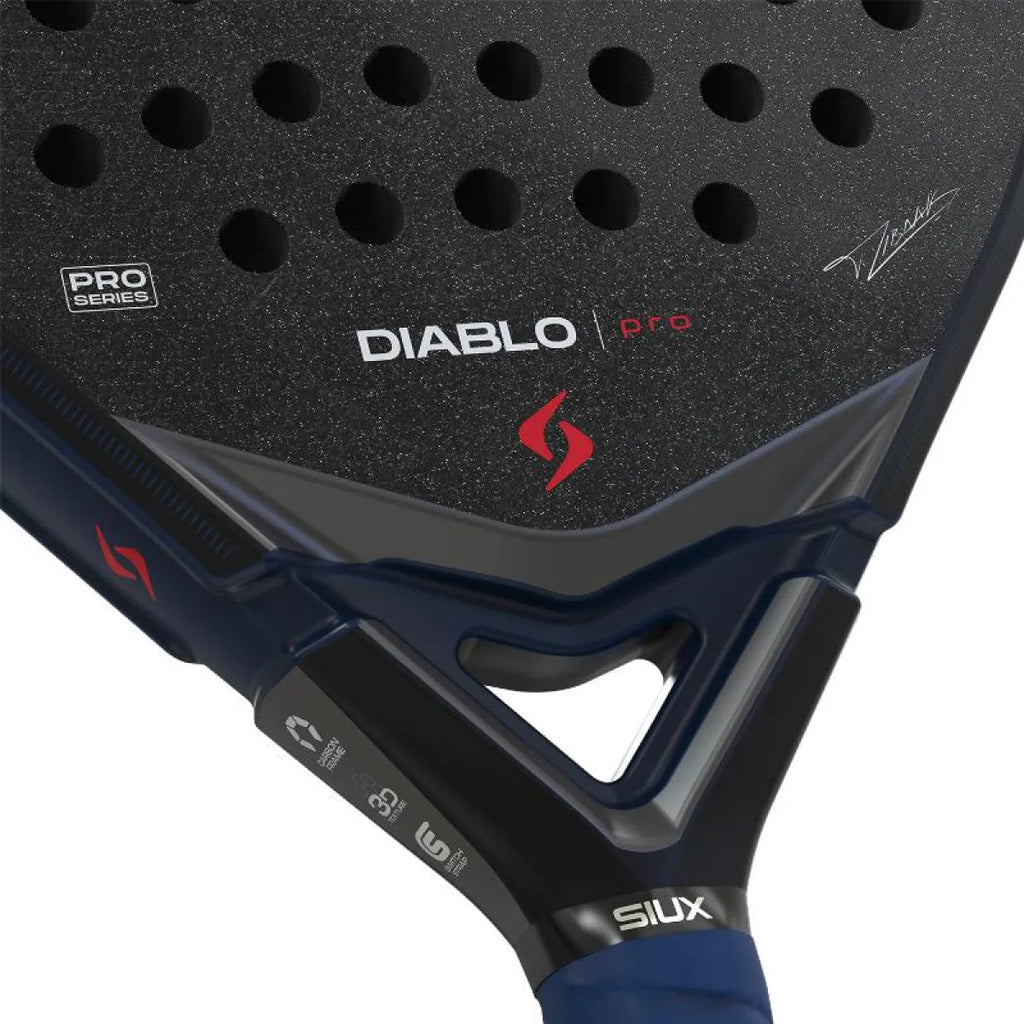 Raquette padel Siux Tino Libaak Diablo Pro 2026 bleu Noche — vue de dos