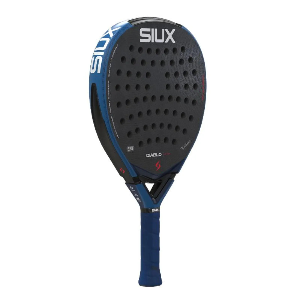 Raquette padel Siux Tino Libaak Diablo Pro 2026 bleu Royal — vue de profil