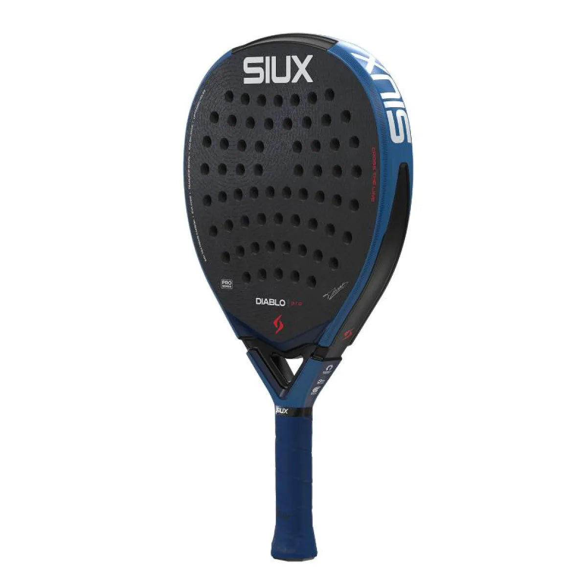 Raquette padel Siux Tino Libaak Diablo Pro 2026 bleu Royal — vue de profil 2