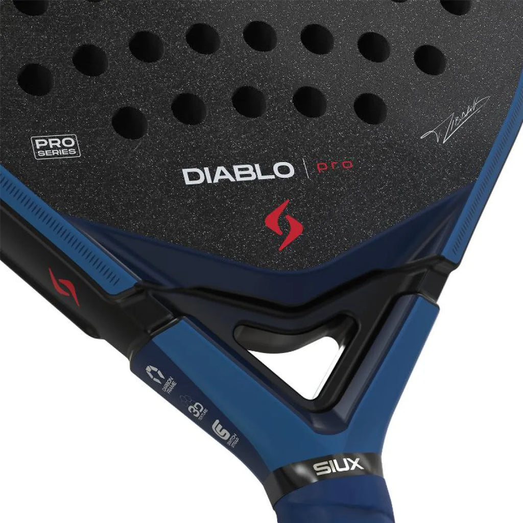 Raquette padel Siux Tino Libaak Diablo Pro 2026 bleu Royal — vue de dos