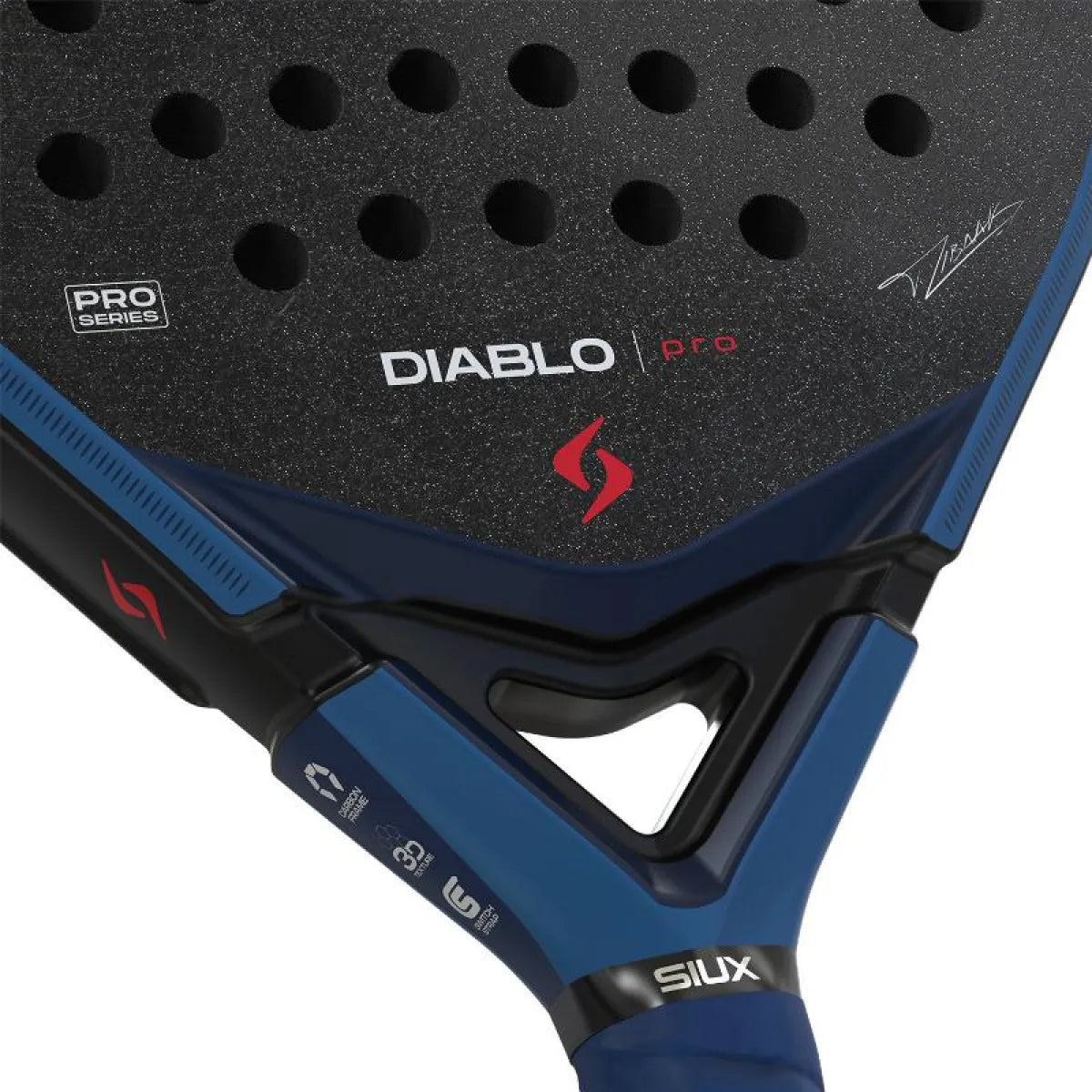 Raquette padel Siux Tino Libaak Diablo Pro 2026 bleu Royal — vue de dos