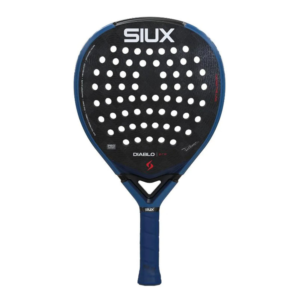 Raquette padel Siux Tino Libaak Diablo Pro 2026 bleu Royal — vue de face