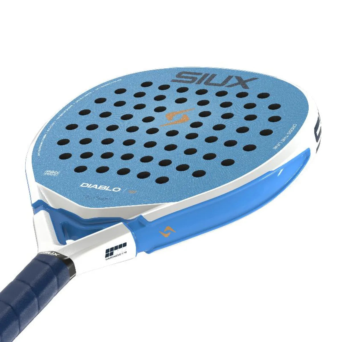 Raquette padel Siux Tino Libaak Diablo Pro SE bleu — vue de dessus