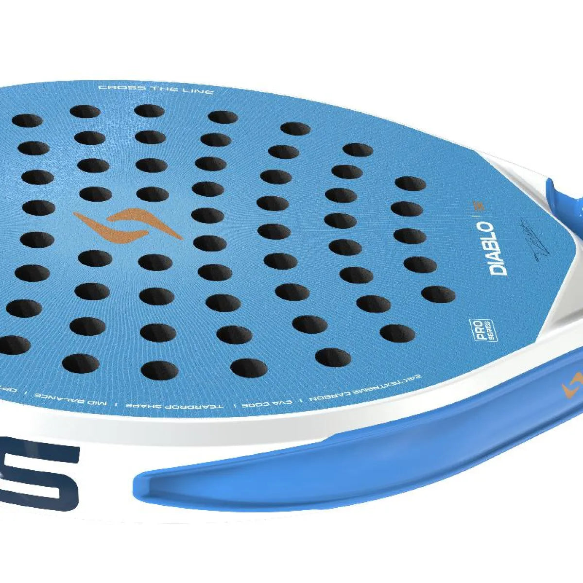 Raquette padel Siux Tino Libaak Diablo Pro SE bleu — vue angle