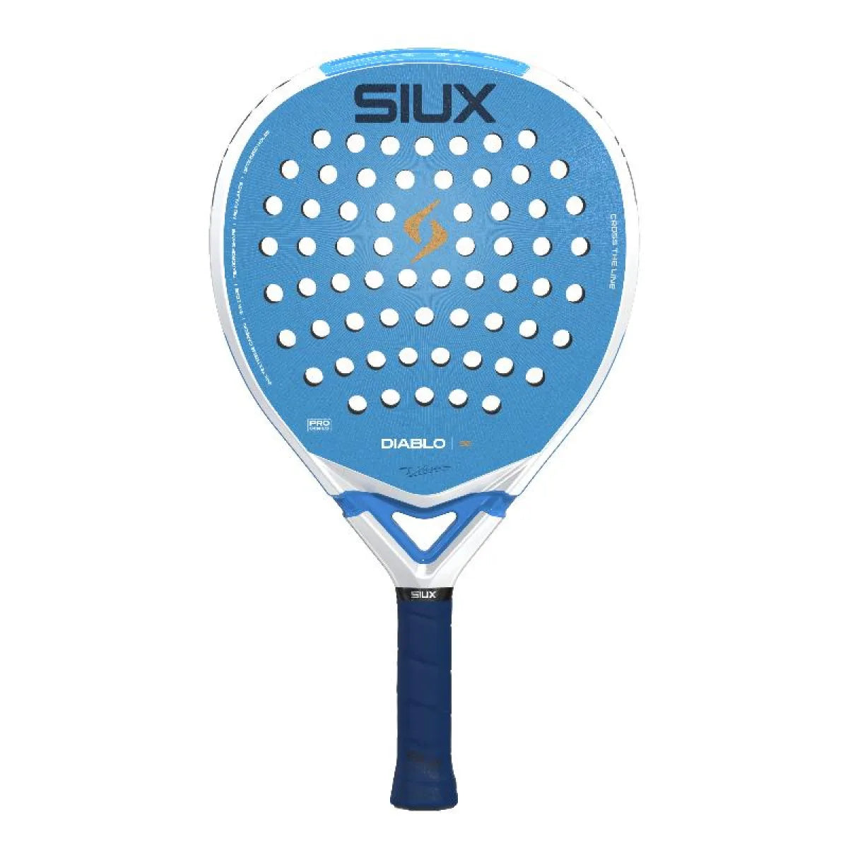 Raquette padel Siux Tino Libaak Diablo Pro SE bleu — vue de face