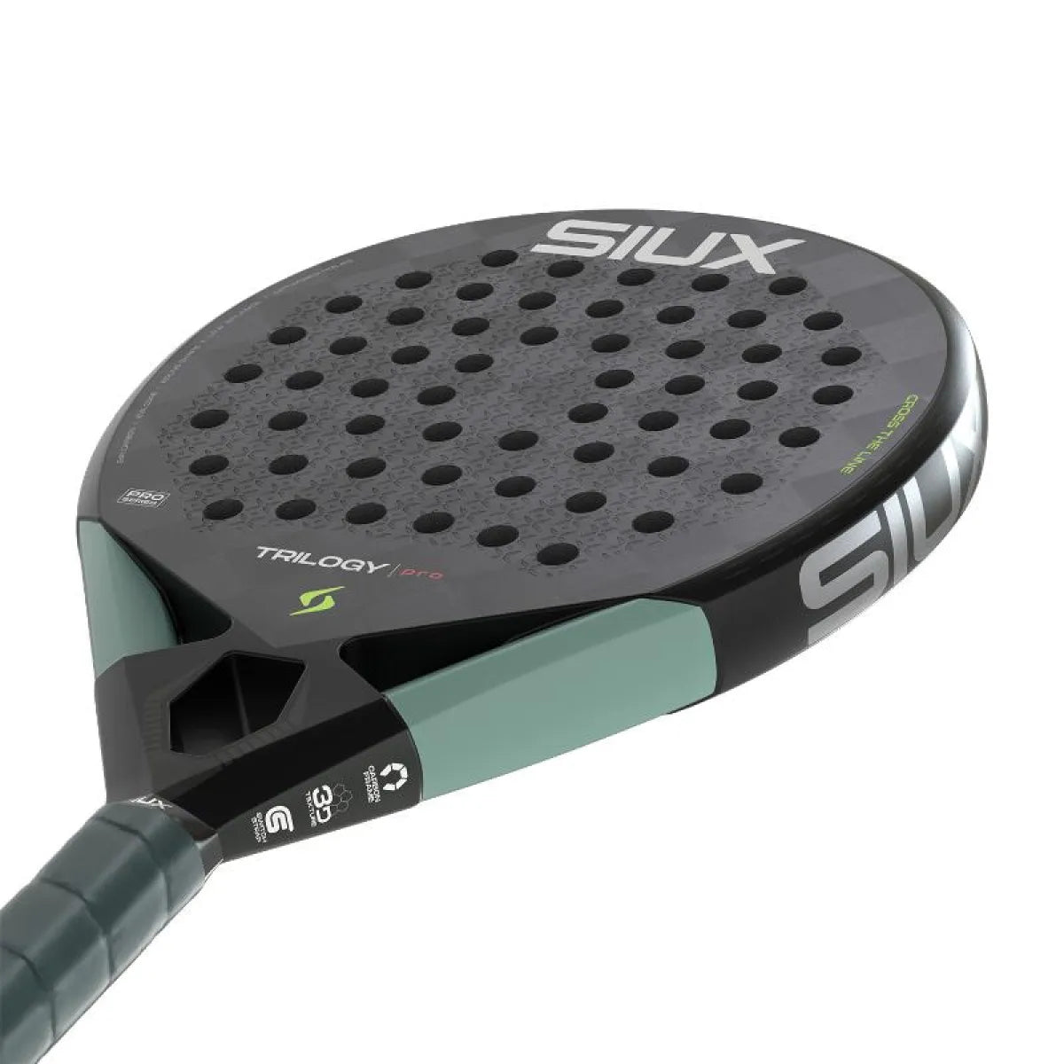 Raquette padel Siux Trilogy Pro 2026 noir vert — vue détail 2