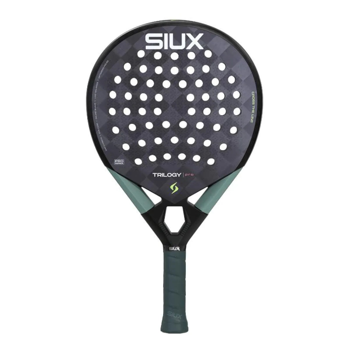 Raquette padel Siux Trilogy Pro 2026 noir vert — vue de face