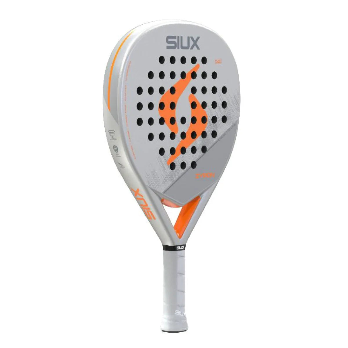 Raquette padel Siux Zyron orange 2026 — vue de profil