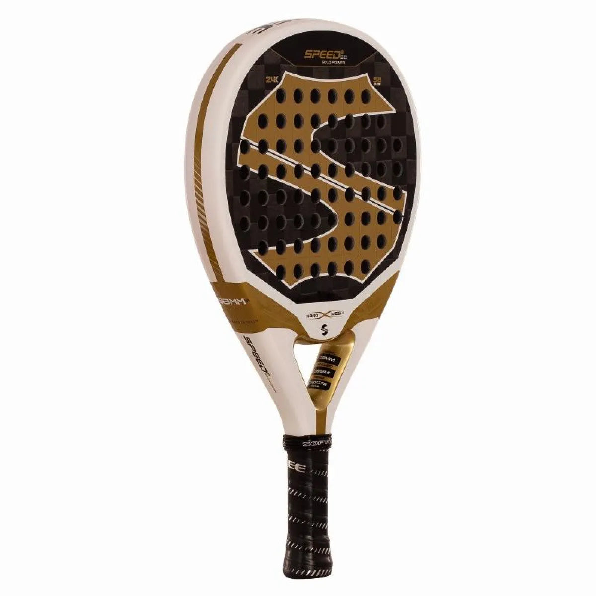 Raquette padel Softee Speed doré Nano Mesh 5.0 2027 — vue de profil