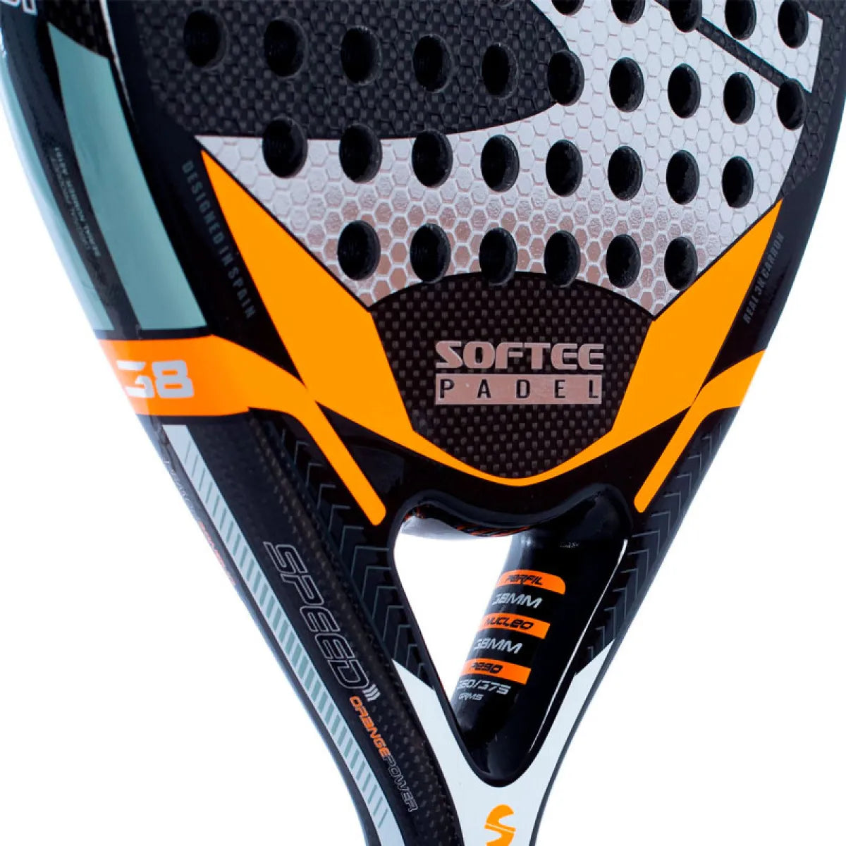Raquette padel Softee Speed orange Power 2024 — vue détail 2