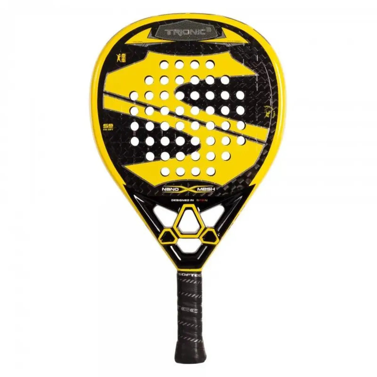 Raquette padel Softee Trionic jaune 2025 — vue de face