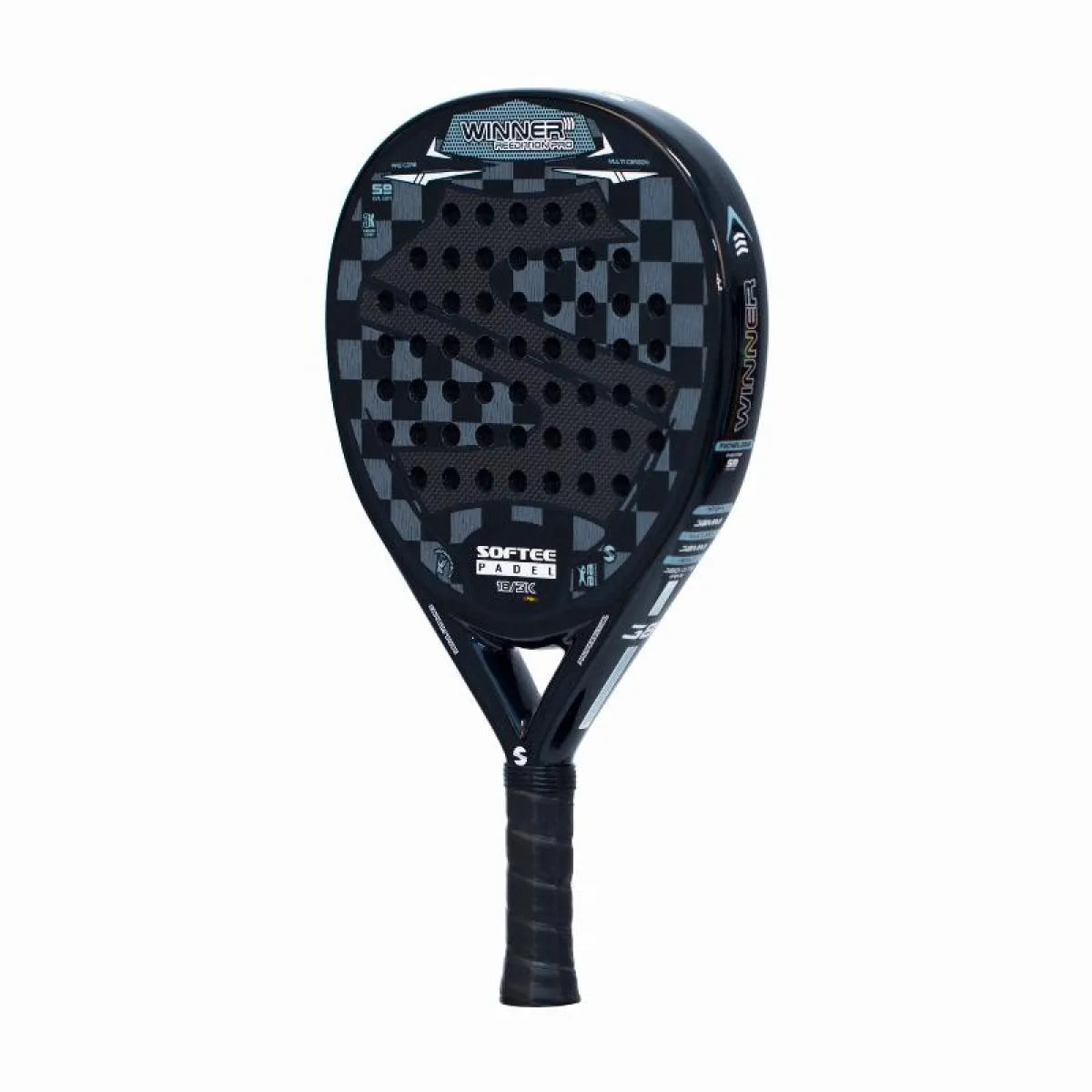 Raquette padel Softee Winner Pro Black — vue de profil