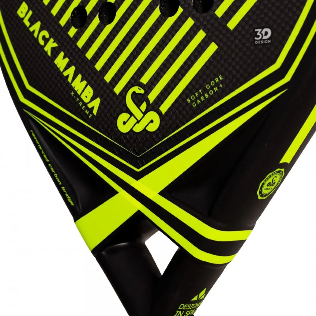 Raquette padel Vibora Black Mamba Xtreme 3K 2.0 2025 — vue en perspective
