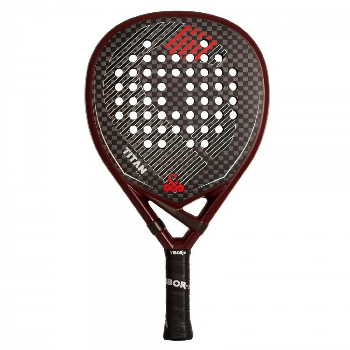 Raquette padel Vibora Titan 12K rouge 2026 — vue de profil