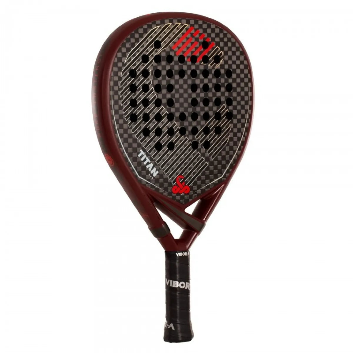 Raquette padel Vibora Titan 12K rouge 2026 — vue de profil 2