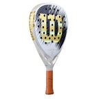 Raquette padel Wilson Defy LS V1 blanc doré — vue de profil