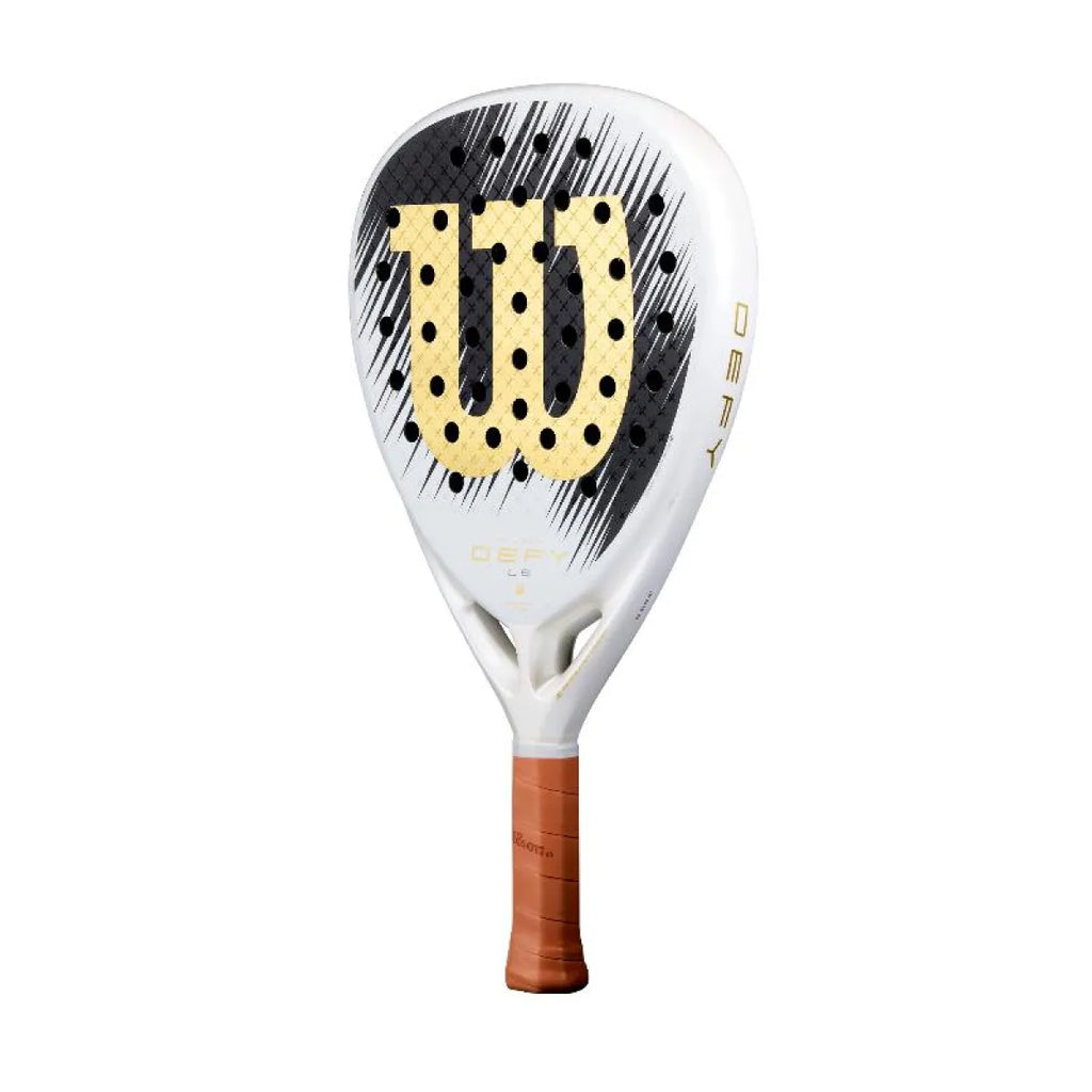 Raquette padel Wilson Defy LS V1 blanc doré — vue de profil 2