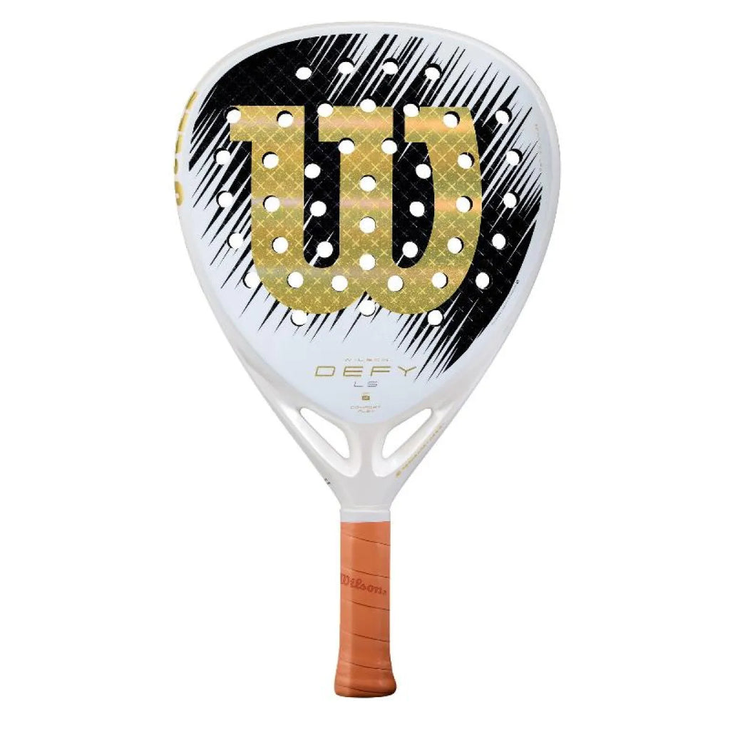 Raquette padel Wilson Defy LS V1 blanc doré — vue de face