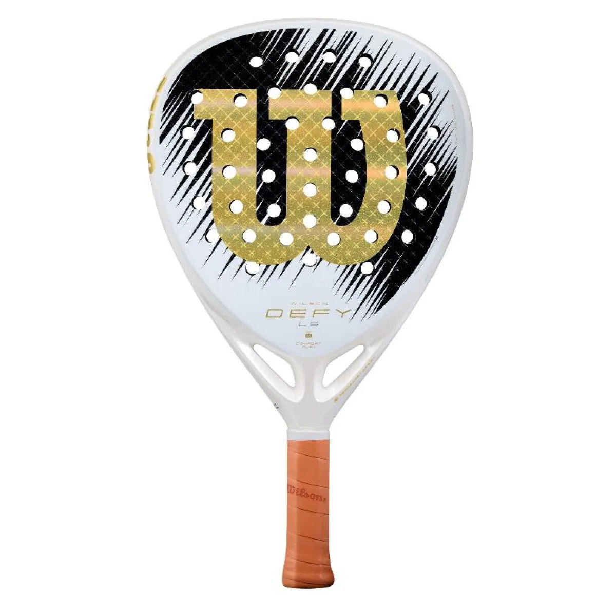 Raquette padel Wilson Defy LS V1 blanc doré — vue de face