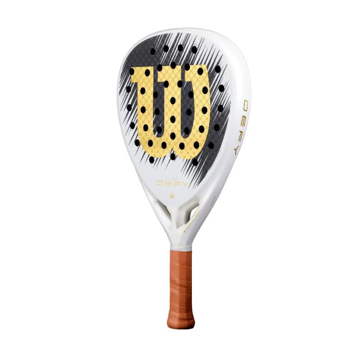 Raquette padel Wilson Defy V1 blanc doré — vue de profil 2
