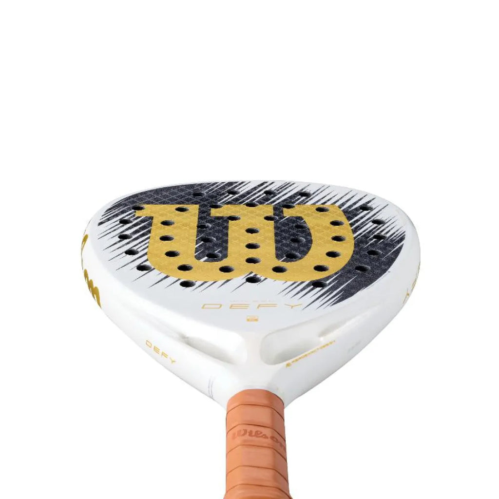 Raquette padel Wilson Defy V1 blanc doré — vue détail 1