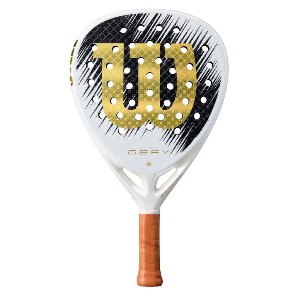 Raquette padel Wilson Defy V1 blanc doré — vue de face