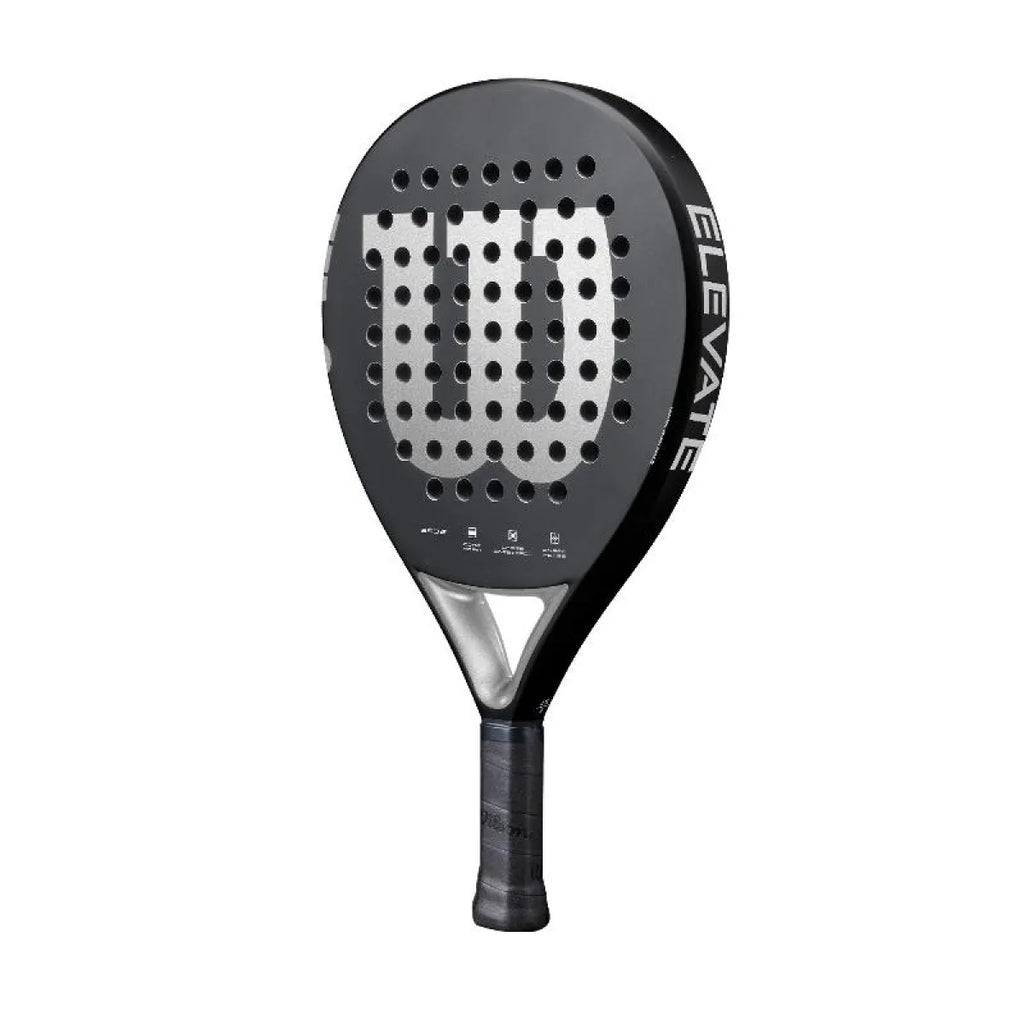 Raquette padel Wilson Elevate noir argent — vue de profil 2