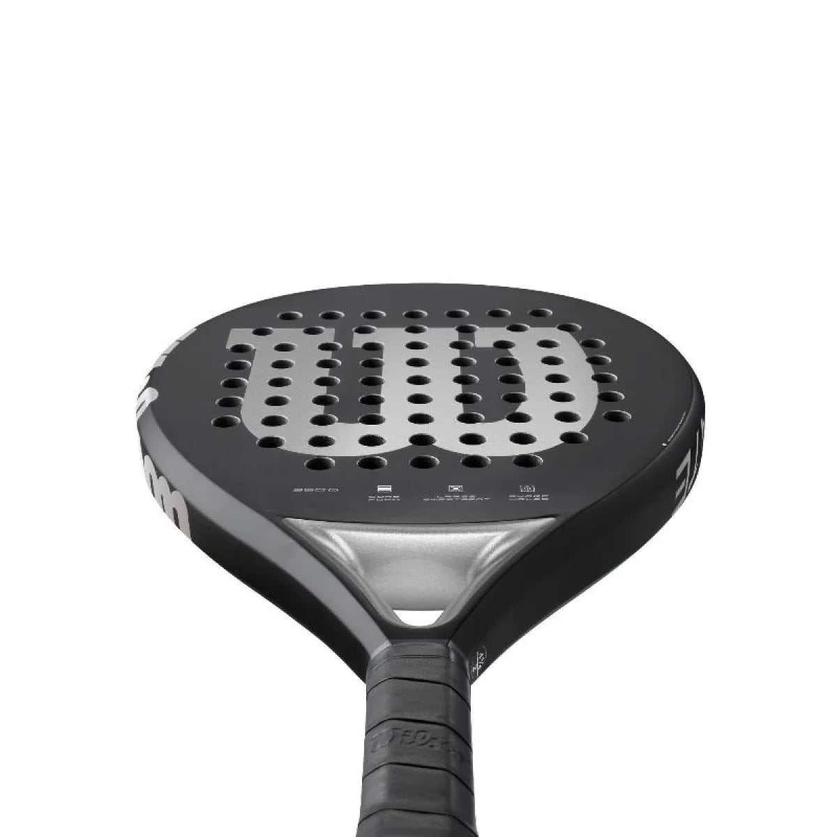 Raquette padel Wilson Elevate noir argent — vue en perspective