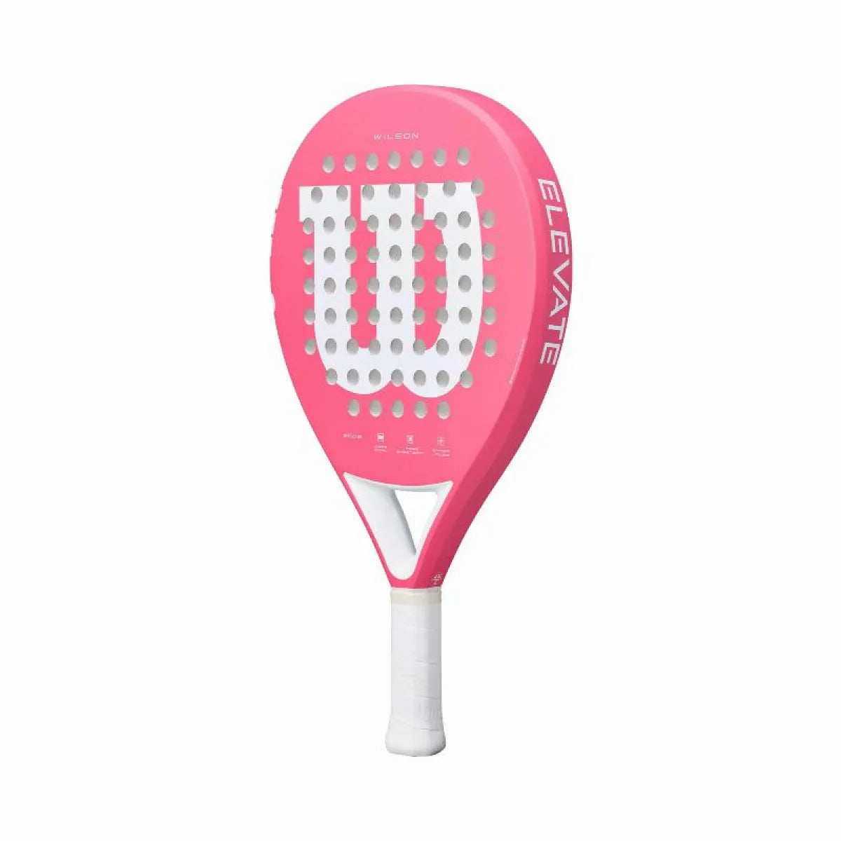 Raquette padel Wilson Elevate rose blanc — vue de profil