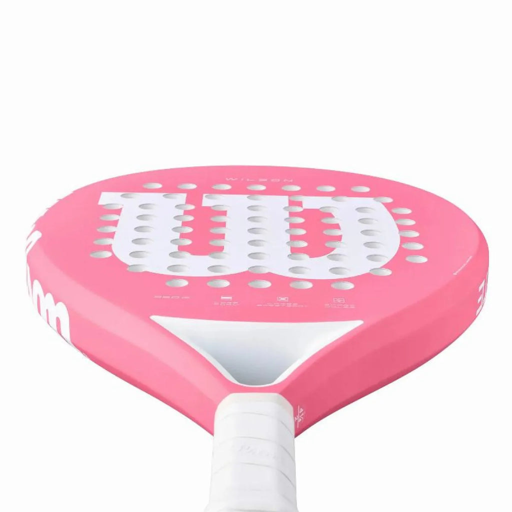 Raquette padel Wilson Elevate rose blanc — vue détail 1