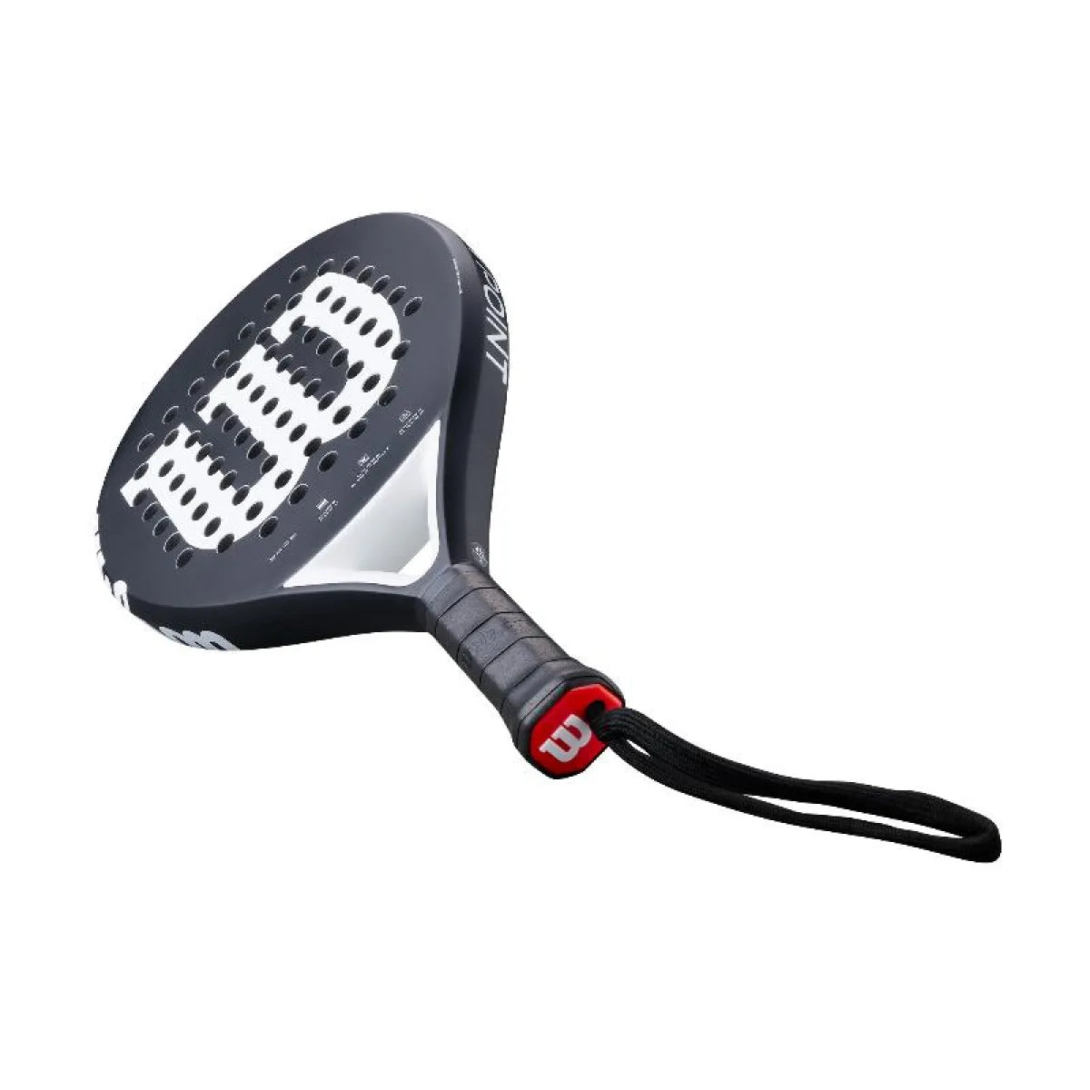 Raquette padel Wilson Match Point noir blanc — vue en perspective