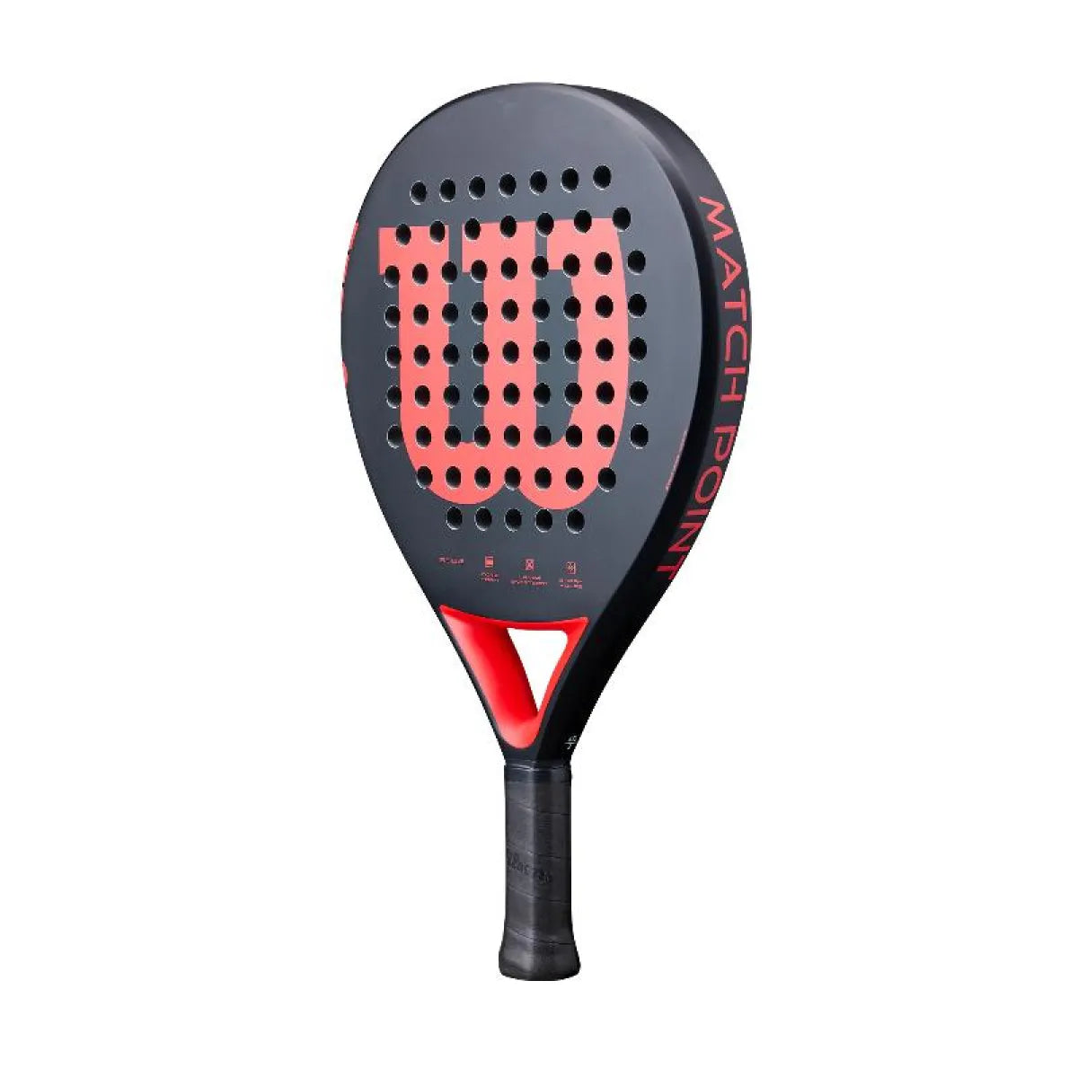 Raquette padel Wilson Match Point noir rouge — vue de profil 2