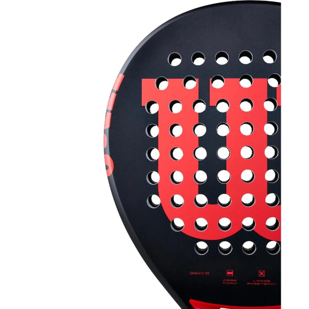 Raquette padel Wilson Match Point noir rouge — vue de dos