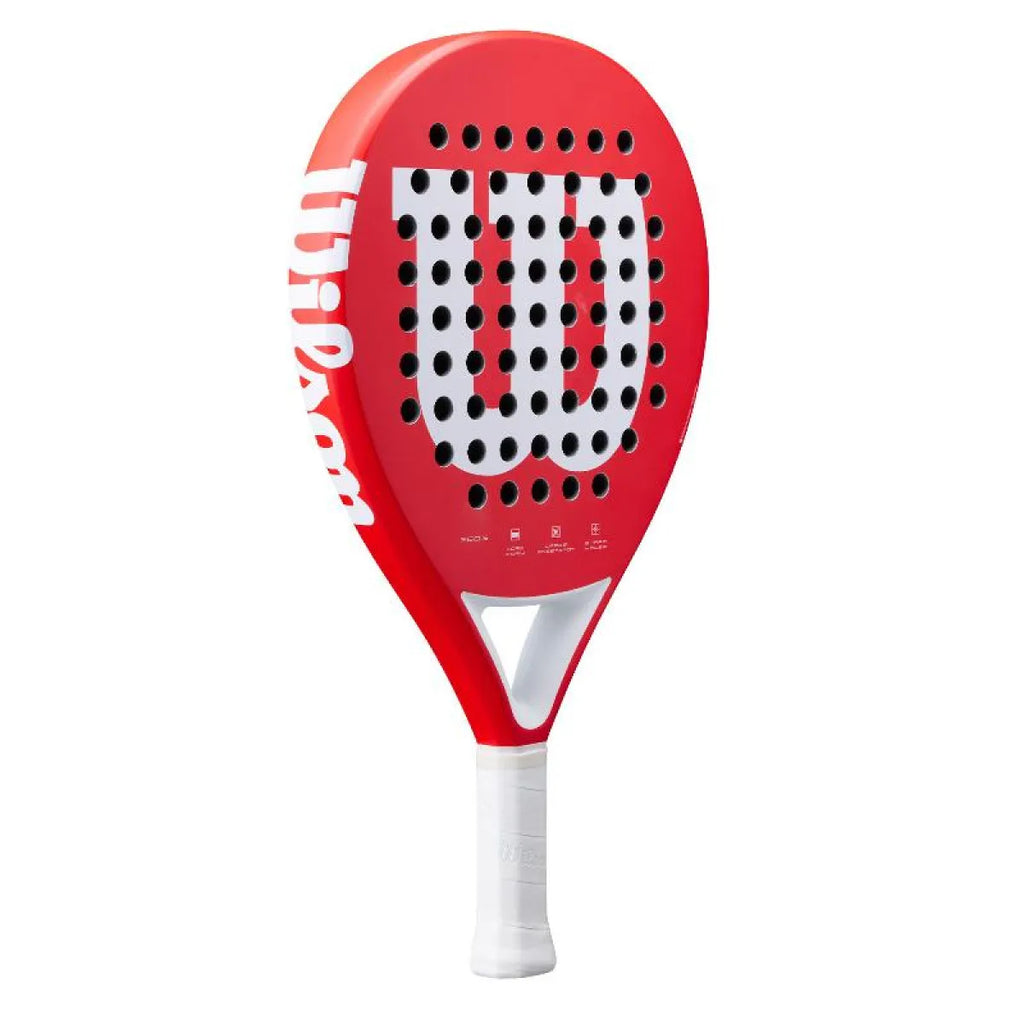 Raquette padel Wilson Match Point rouge blanc — vue de profil