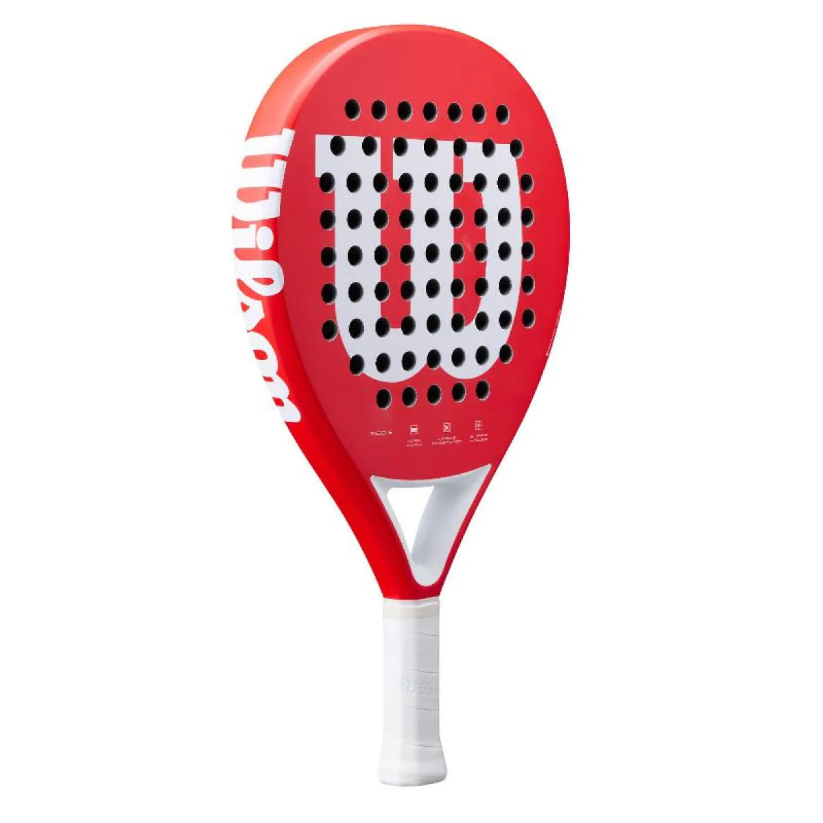 Raquette padel Wilson Match Point rouge blanc — vue de profil