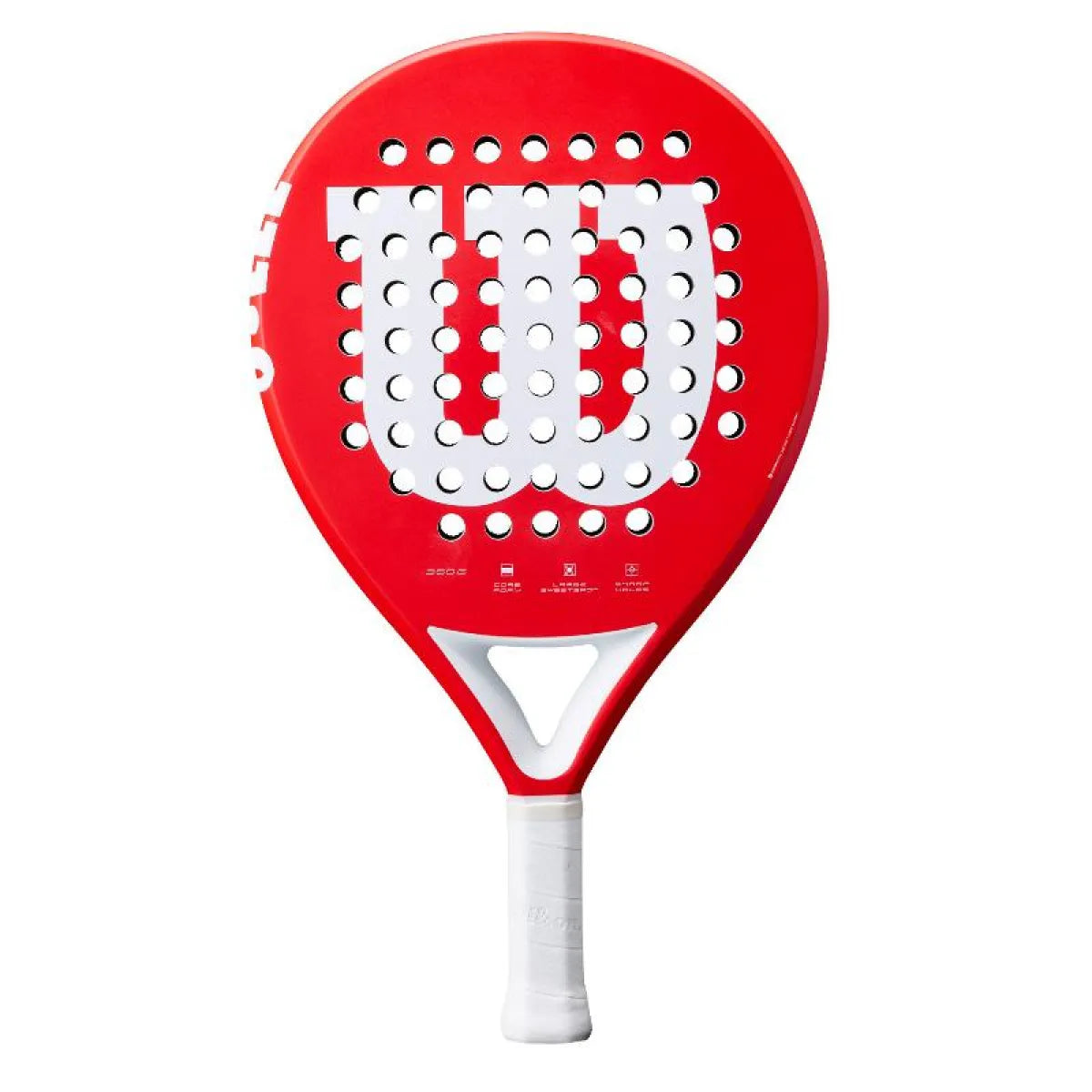 Raquette padel Wilson Match Point rouge blanc — vue de face