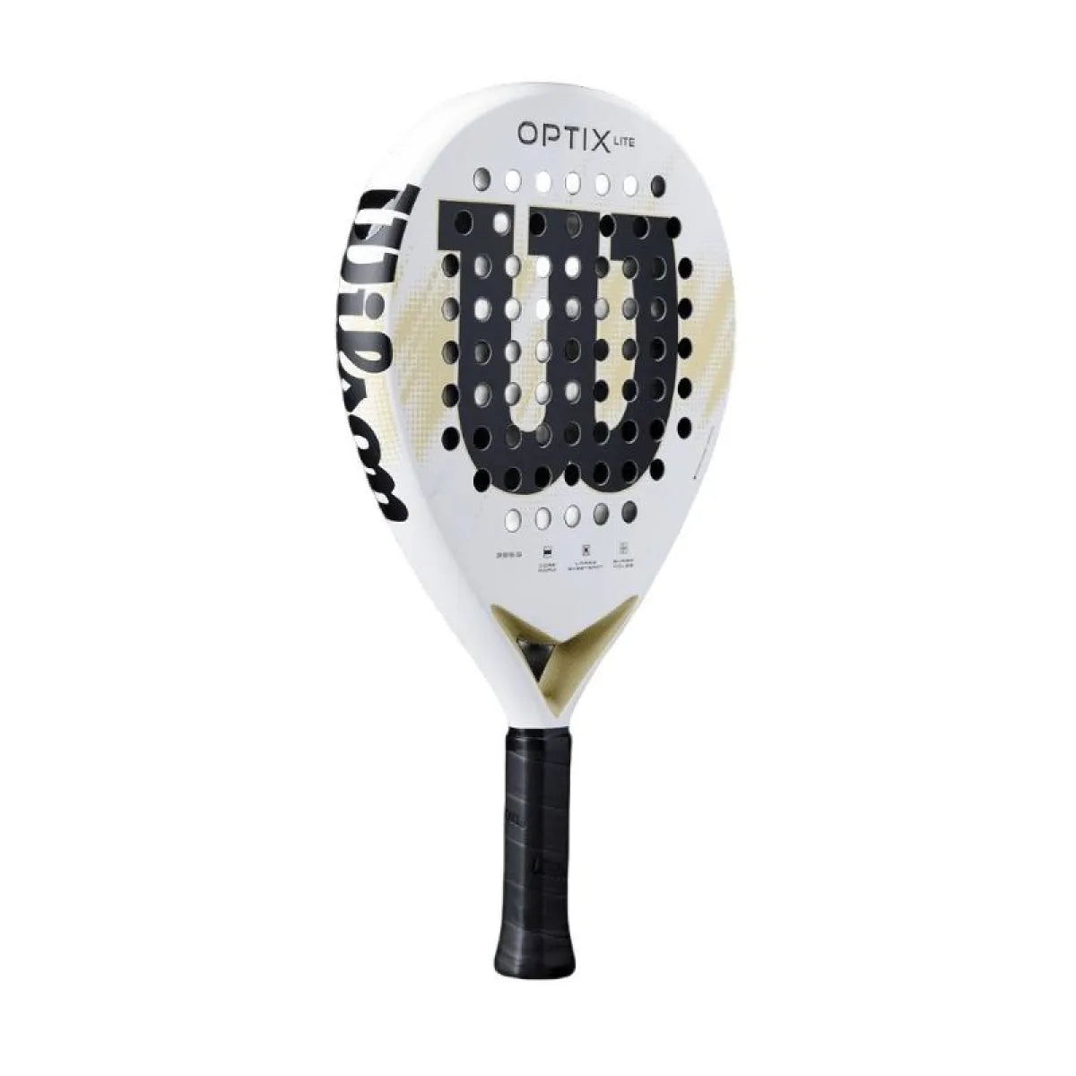 Raquette padel Wilson Optix V2 Lite blanc — vue de profil