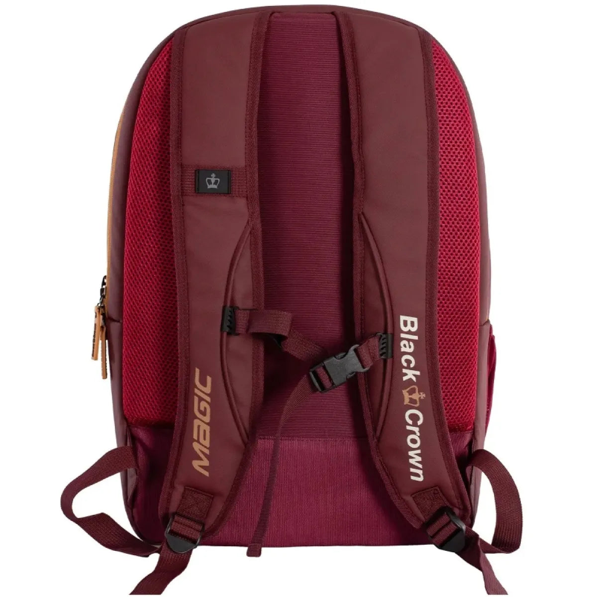 Sac à dos padel Black Crown Magic bordeaux doré — vue de profil