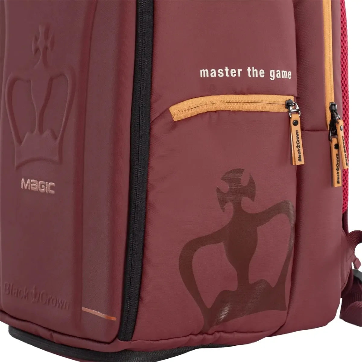 Sac à dos padel Black Crown Magic bordeaux doré — vue de profil arrière