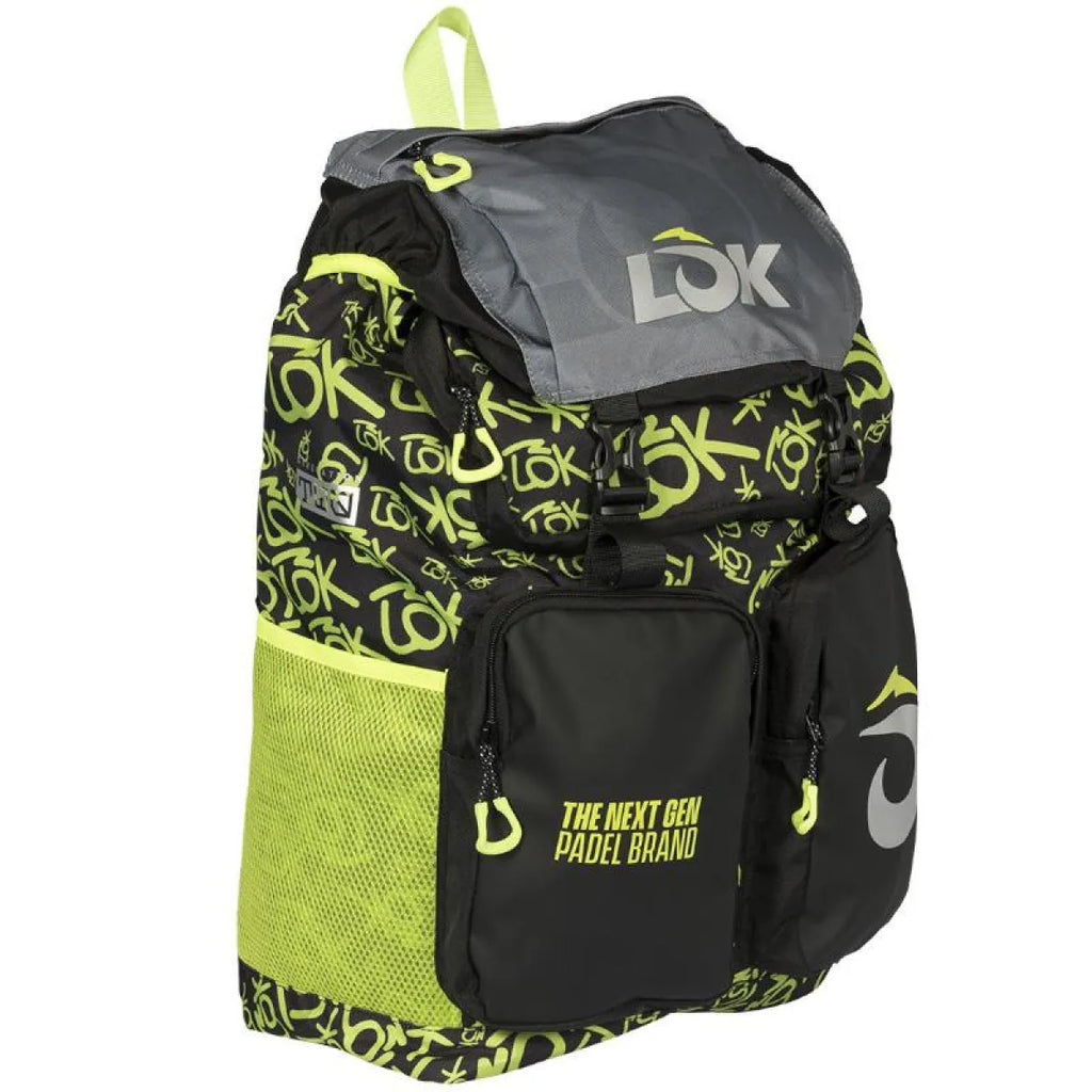 Sac à dos Lok Adventure 2 noir vert Fluor — vue de profil 2