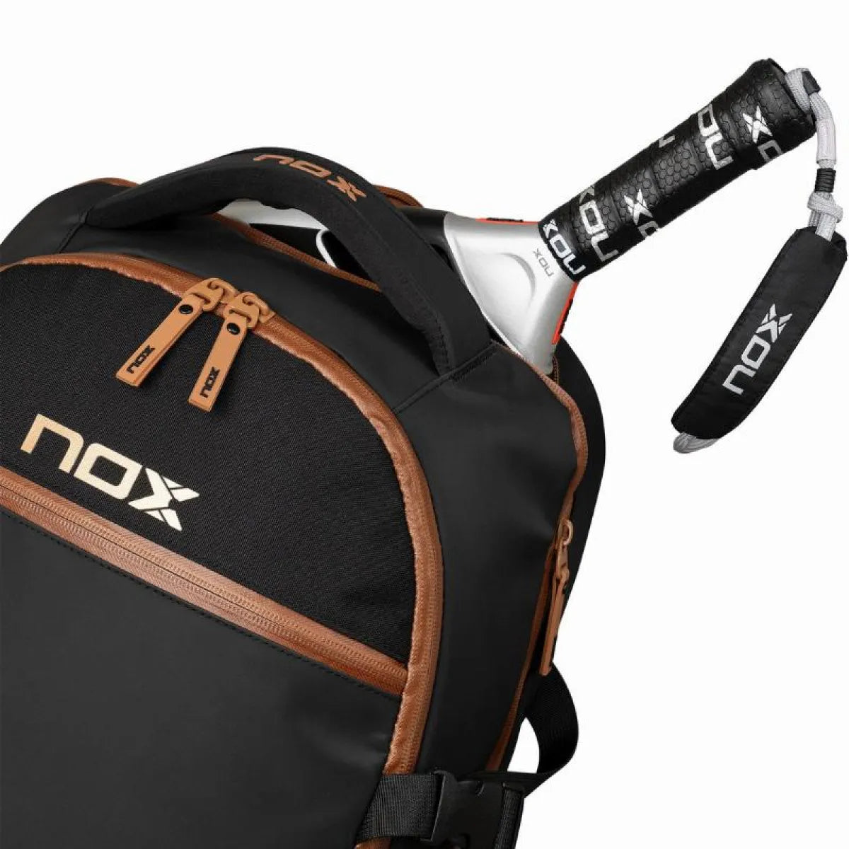 Sac à dos Nox AT10 Luxury Open Series noir marron — vue en perspective