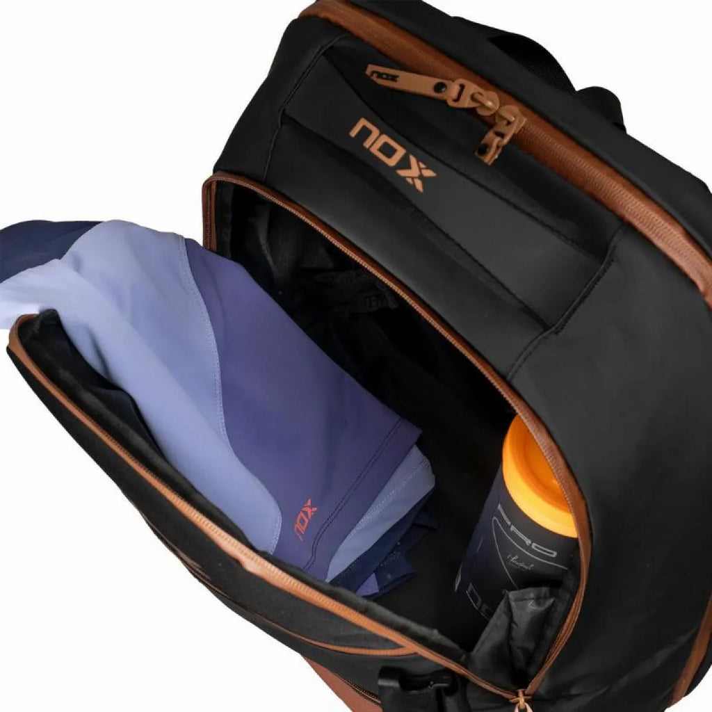 Sac à dos Nox AT10 Luxury Open Series noir marron — vue de dos